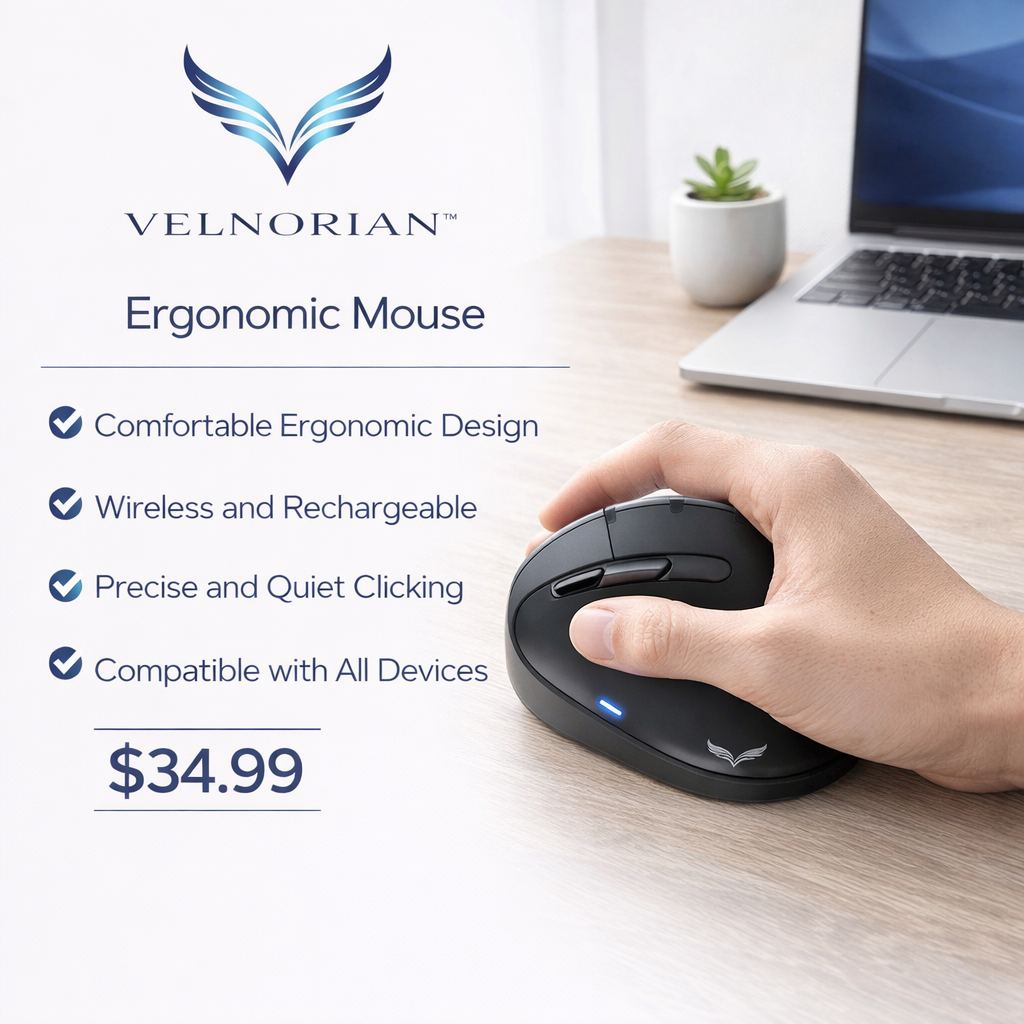 Velnorian™ Advanced Ergonomic Wireless Mouse