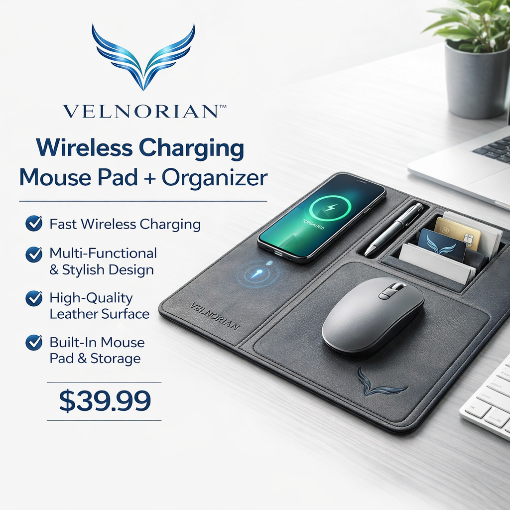 Velnorian™ Wireless Charging Desk Mat & Organizer