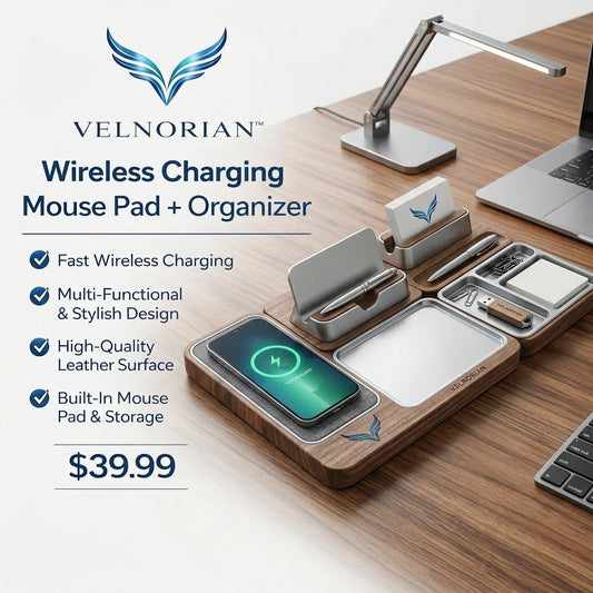 Velnorian™ Premium Wireless Charging Desk Organizer