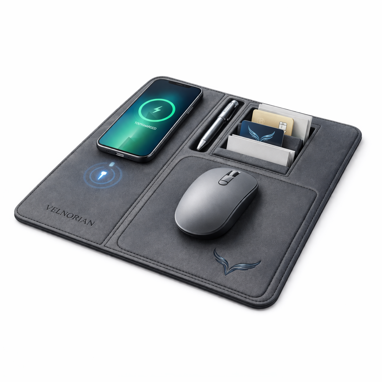 Velnorian™ Wireless Charging Desk Mat & Organizer